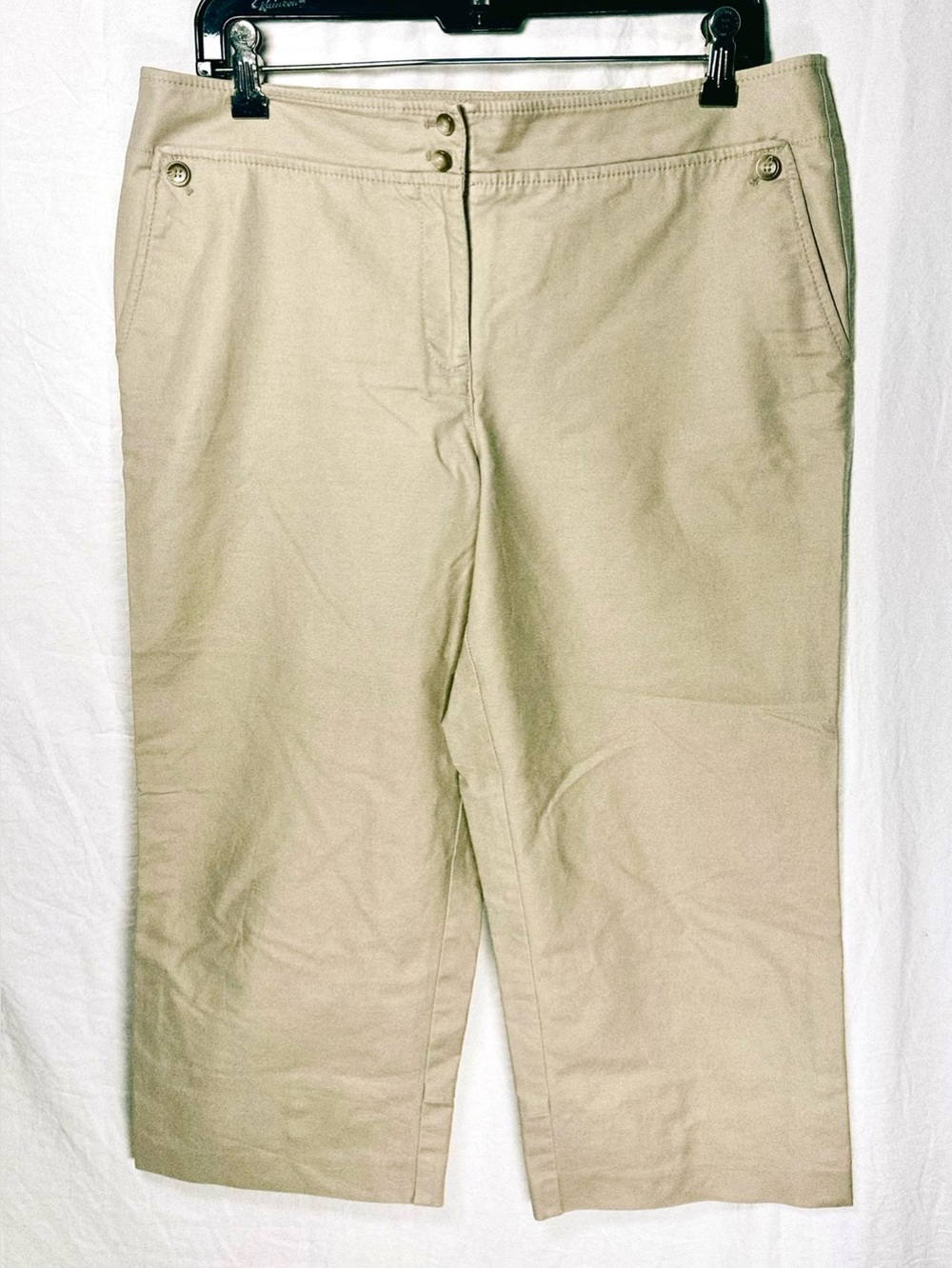 Ann Taylor Margo Khaki Cropped Pants Size 10 Stretch Capri Career Casual